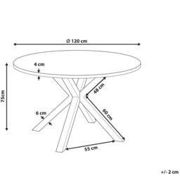 Wyld and Coco 120cm Round Garden Table Black Aluminium Frame Ceramic Glass Top - thumbnail 3