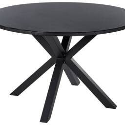 Wyld and Coco 120cm Round Garden Table Black Aluminium Frame Ceramic Glass Top - thumbnail 2