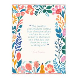 "Artery8 Wall Art Print Hinduism Devotion Lord Krishna Veda Hindu Quote Floral Poster - Size: W24"" x H32""" - thumbnail 1
