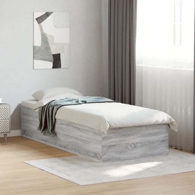 Berkfield Home Bed Frame without Mattress Grey Sonoma 100x200 cm - image 1