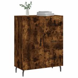 Berkfield Home Sideboard Smoked Oak 69.5x34x90 cm Engineered Wood in Brown - thumbnail 1