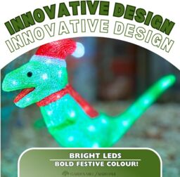 Marco Paul Dinosaur Christmas Lights - Novelty LED Light in Green - thumbnail 6
