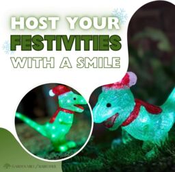 Marco Paul Dinosaur Christmas Lights - Novelty LED Light in Green - thumbnail 5