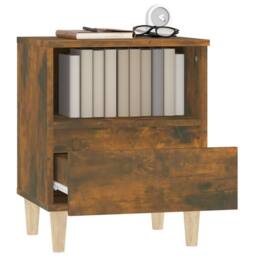 Berkfield Home Bedside Cabinets 2 pcs Smoked Oak 40x35x50 cm in Brown - Size: 40 x 35 x 50 cm - thumbnail 5