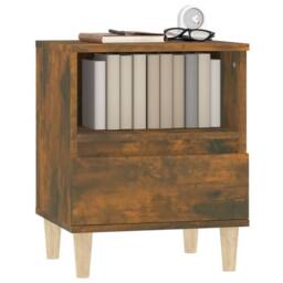Berkfield Home Bedside Cabinets 2 pcs Smoked Oak 40x35x50 cm in Brown - Size: 40 x 35 x 50 cm - thumbnail 4