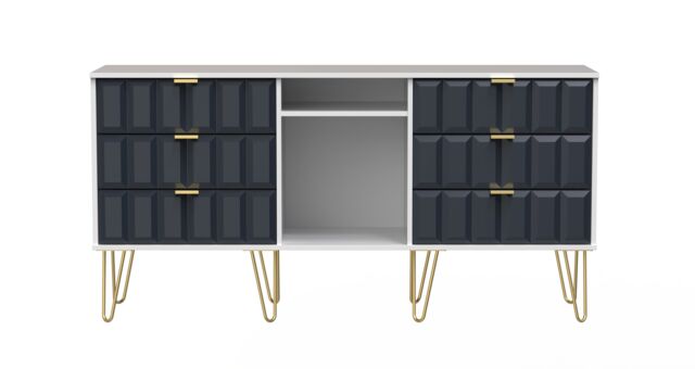 Ready Assembled 2 U Metro 6 Drawer Sideboard (Ready Assembled) in Dark Blue - image 1