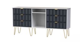 Ready Assembled 2 U Metro 6 Drawer Sideboard (Ready Assembled) in Dark Blue - thumbnail 3