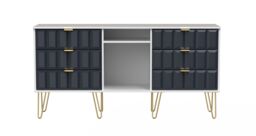 Ready Assembled 2 U Metro 6 Drawer Sideboard (Ready Assembled) in Dark Blue - thumbnail 1