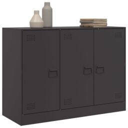Berkfield Home Sideboard Black 99x39x73 cm Steel - Size: 99 x 39 x 73 cm - thumbnail 4