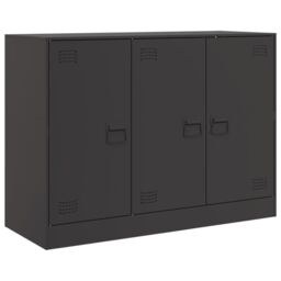 Berkfield Home Sideboard Black 99x39x73 cm Steel - Size: 99 x 39 x 73 cm - thumbnail 2