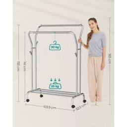 Kelvenix Silver Double Clothes Hanging Rail - thumbnail 2