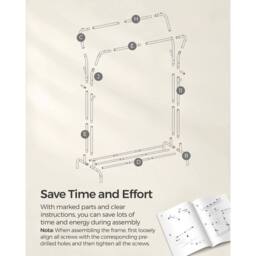 Kelvenix Silver Double Clothes Hanging Rail - thumbnail 3