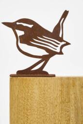 Homescapes Steel Eurasian Wren Fence Topper in Brown - thumbnail 5