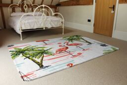 Benjamin Tate Design Flamingo & Palm Trees Designer Rug in Natural - Size: Large - thumbnail 3