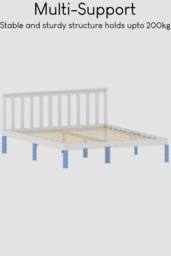 HD Designs Milan King Size Wooden Bed Frame Low Foot 820 x 1595 x 2050 mm in White - thumbnail 6