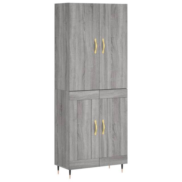 Berkfield Home Highboard Grey Sonoma 69.5x34x180 cm Engineered Wood - image 1