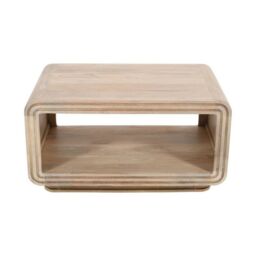 Indian Hub Hudson Carved Coffee Table - Mango Wood - L55 x W85 x H45 cm in Brown - thumbnail 2