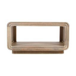 Indian Hub Hudson Carved Coffee Table - Mango Wood - L55 x W85 x H45 cm in Brown - thumbnail 1