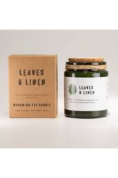 KDMD Greenman Leaves & Linen Soy Woodwick Candle 26 Hour in Green - thumbnail 2