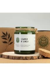 KDMD Greenman Leaves & Linen Soy Woodwick Candle 26 Hour in Green - thumbnail 5