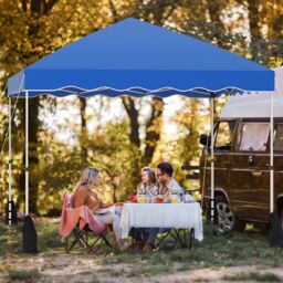 Costway 300 x 300 cm Pop up Canopy Tent Portable Foldable Patio Shelter in Blue - thumbnail 2