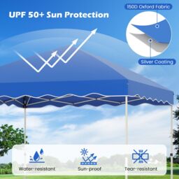 Costway 300 x 300 cm Pop up Canopy Tent Portable Foldable Patio Shelter in Blue - thumbnail 5