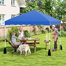 Costway 300 x 300 cm Pop up Canopy Tent Portable Foldable Patio Shelter in Blue - thumbnail 3