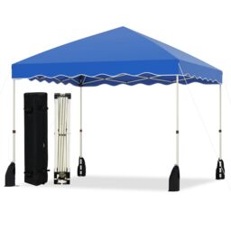 Costway 300 x 300 cm Pop up Canopy Tent Portable Foldable Patio Shelter in Blue - thumbnail 1