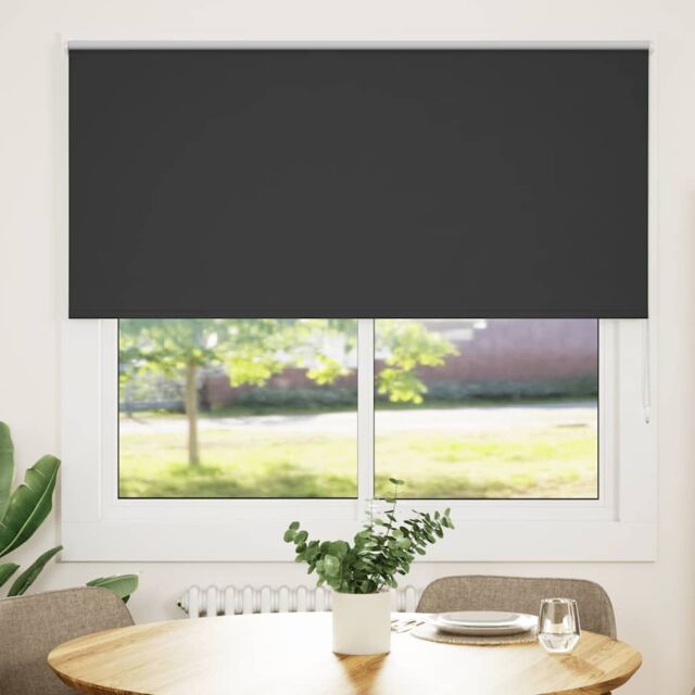 Berkfield Home Roller Blind Blackout Black 145x150 cm Fabric Width 141.6 cm Polyester