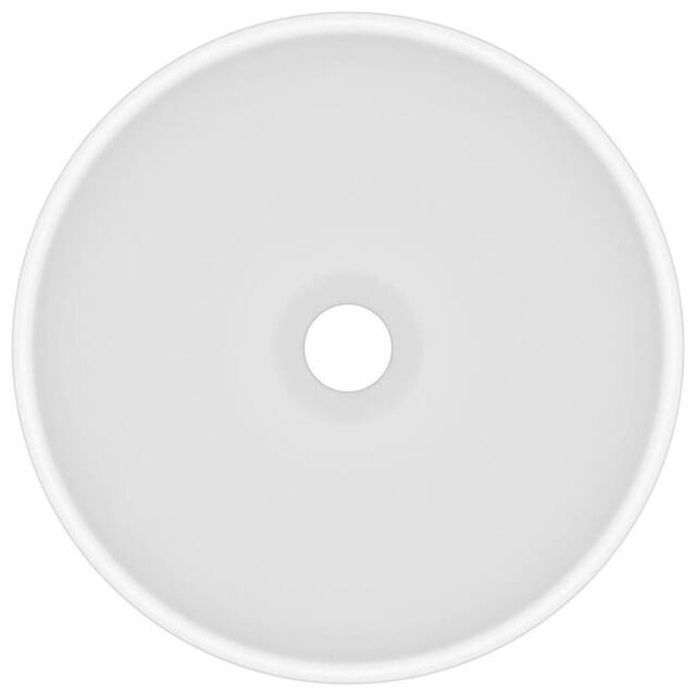 Berkfield Home Luxury Bathroom Basin Round Matt White 32.5x14 cm Ceramic - image 1