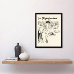 Artery8 The Washerwomen Black White Illustration Steinlen Framed Wall Art - Size: A4 - thumbnail 2