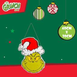 VFM e-Store Grinch Christmas Light Up Wall Festive Decoration 40 x 30cm Green X 1 - Size: 40 x 30 cm - thumbnail 2