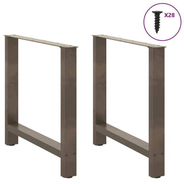Berkfield Home Coffee Table Legs Natural Steel 2 pcs 70x(72-73) cm Steel in Grey - image 1
