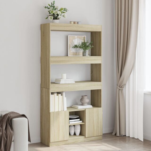 Berkfield Home Highboard¬†Sonoma Oak 92x33x180 cm Engineered Wood in Brown - Size: 92 x 33 x 180 cm - image 1