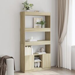 Berkfield Home Highboard¬†Sonoma Oak 92x33x180 cm Engineered Wood in Brown - Size: 92 x 33 x 180 cm