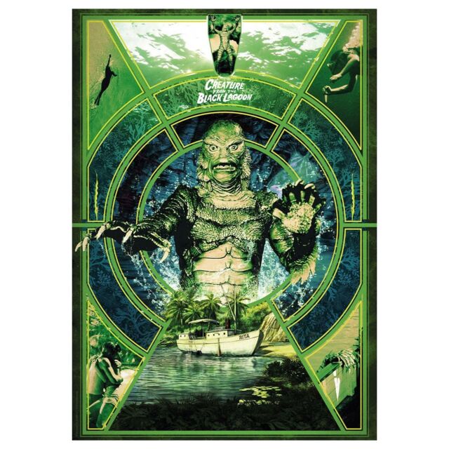 Universal Monsters Creature from the Black Lagoon Limited Edition Art Print in Green - Size: A3
