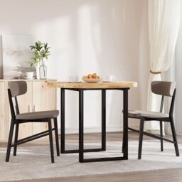 Berkfield Home Table Top Round √ò90x4 cm Solid Wood Acacia in Brown - Size: 90x4 cm - thumbnail 3