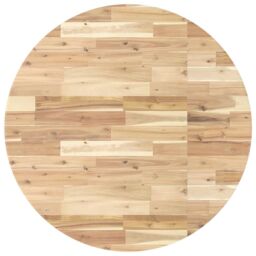 Berkfield Home Table Top Round √ò90x4 cm Solid Wood Acacia in Brown - Size: 90x4 cm - thumbnail 2