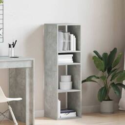 Berkfield Home Book Cabinet Concrete Grey 34x31x112 cm Engineered Wood - Size: 34 x 31 x 112 cm - thumbnail 3