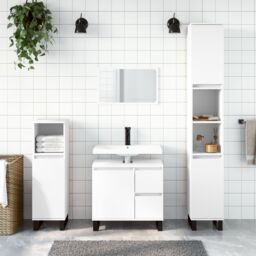 Berkfield Home 3 Piece Bathroom Furniture Set White Engineered Wood
