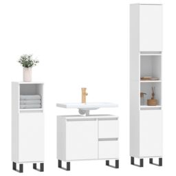 Berkfield Home 3 Piece Bathroom Furniture Set White Engineered Wood - thumbnail 3