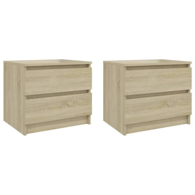 Berkfield Home Bed Cabinets 2 pcs Sonoma Oak 50x39x43.5 cm Engineered Wood in Light Brown - image 1