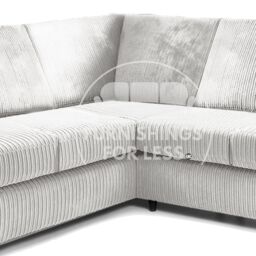 Furnishings For Less UK Ferguson 5 Seater Fabric Corner Sofa L Shaped Jumbo Cord - Full Back in Silver - thumbnail 2
