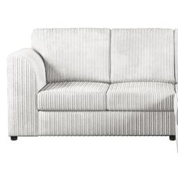 Furnishings For Less UK Ferguson 5 Seater Fabric Corner Sofa L Shaped Jumbo Cord - Full Back in Silver - thumbnail 3