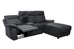 DS Living Sorento Recline Left Hand Corner Leather 3 Seater Sofa in Black - thumbnail 5