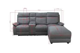 DS Living Sorento Recline Left Hand Corner Leather 3 Seater Sofa in Black - thumbnail 8