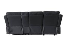 DS Living Sorento Recline Left Hand Corner Leather 3 Seater Sofa in Black - thumbnail 4