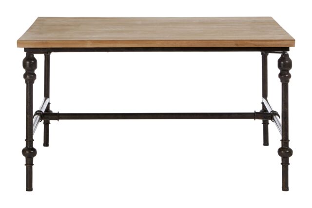 Orsina Wood Top Coffee Table, Industrial Style Coffee table, Square Coffee Table, Wood Top Metal Coffee Table in Natural - image 1