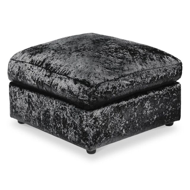Snugg Furniture UK Limited Aurora Crushed Velvet Footstool in Black - image 1