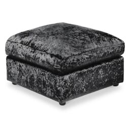 Snugg Furniture UK Limited Aurora Crushed Velvet Footstool in Black - thumbnail 1